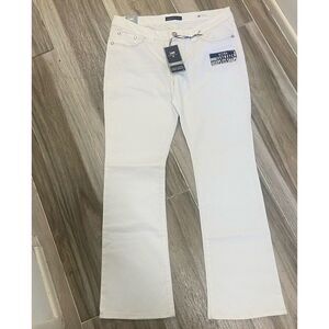 Women's Lee Platinum Label White Jeans With Rhinestone‎ Accents-SIze 14-NWT